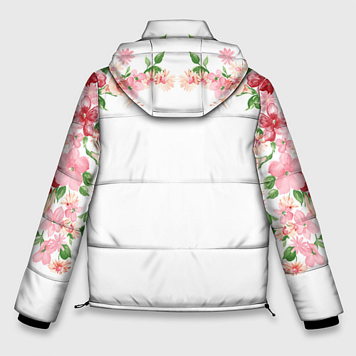 Мужская зимняя куртка Цветы / 3D-Светло-серый – фото 2
