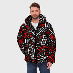 Куртка зимняя мужская КИТАЙСКИЕ ИЕРОГЛИФЫ, цвет: 3D-красный — фото 2