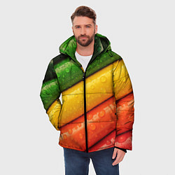 Куртка зимняя мужская Цветные линии, цвет: 3D-черный — фото 2