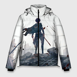 Куртка зимняя мужская Атака Титанов, цвет: 3D-светло-серый