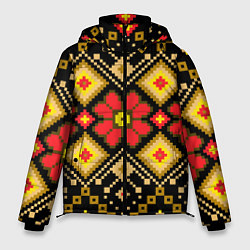 Куртка зимняя мужская Русский узор, цвет: 3D-черный