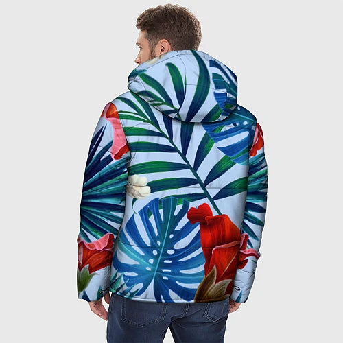 Мужская зимняя куртка Фламинго в папоротнике / 3D-Светло-серый – фото 4