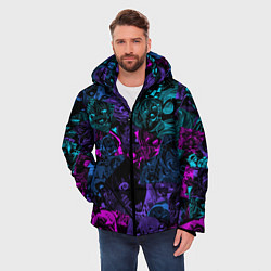 Куртка зимняя мужская Neon Ahegao, цвет: 3D-черный — фото 2
