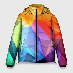 Куртка зимняя мужская Радужная геометрия, цвет: 3D-черный