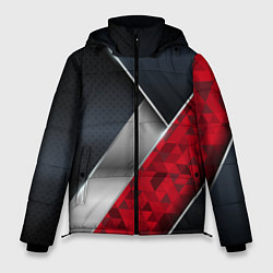 Мужская зимняя куртка 3D BLACK AND RED METAL