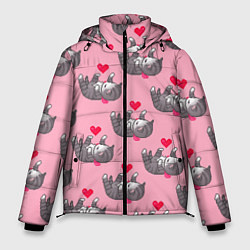 Куртка зимняя мужская Пиксельные котики, цвет: 3D-черный