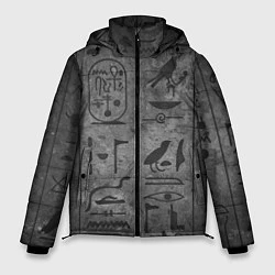 Куртка зимняя мужская Египетские Иероглифы 3D, цвет: 3D-черный