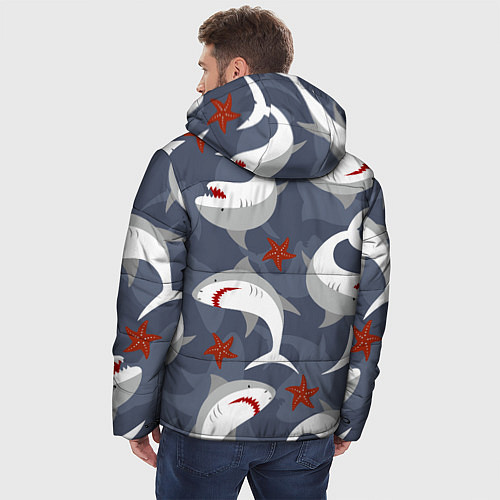 Мужская зимняя куртка Акулы / 3D-Красный – фото 4