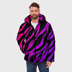 Куртка зимняя мужская Похоже на зебру, цвет: 3D-черный — фото 2