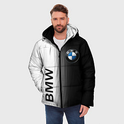 Куртка зимняя мужская Black and White BMW, цвет: 3D-светло-серый — фото 2