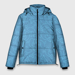 Куртка зимняя мужская Рыбки на голубом, цвет: 3D-черный