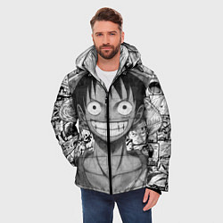 Куртка зимняя мужская Луфи улыбается one piece, цвет: 3D-черный — фото 2