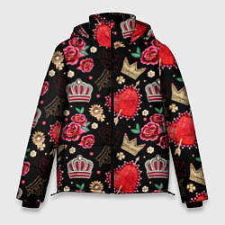 Куртка зимняя мужская Корона и розы, цвет: 3D-черный