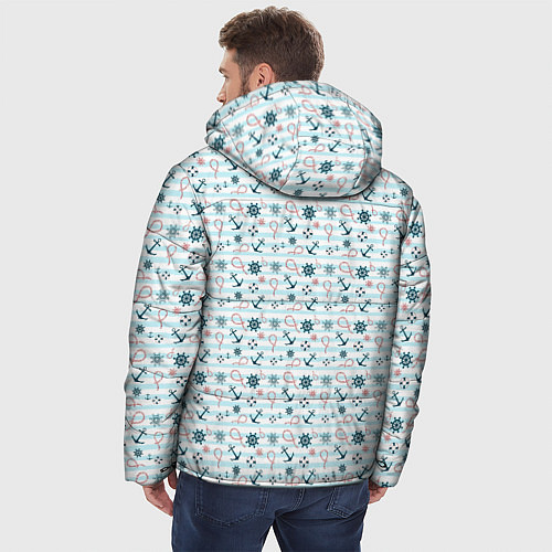 Мужская зимняя куртка Морской фон / 3D-Светло-серый – фото 4