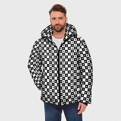 Куртка зимняя мужская ШАХМАТНАЯ КЛЕТКА В ГОРОШЕК, цвет: 3D-черный — фото 2