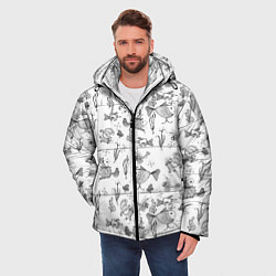 Куртка зимняя мужская Рисованные сказочные рыбки, цвет: 3D-светло-серый — фото 2