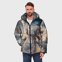 Куртка зимняя мужская Fluid art ink mix, цвет: 3D-светло-серый — фото 2