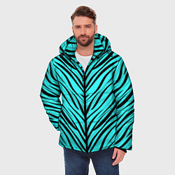Куртка зимняя мужская Абстратный полосатый узор, цвет: 3D-черный — фото 2