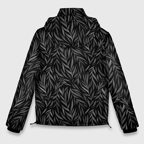 Мужская зимняя куртка Растительный орнамент черно-белый / 3D-Светло-серый – фото 2
