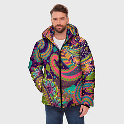 Куртка зимняя мужская Яркий красочный узор, цвет: 3D-светло-серый — фото 2