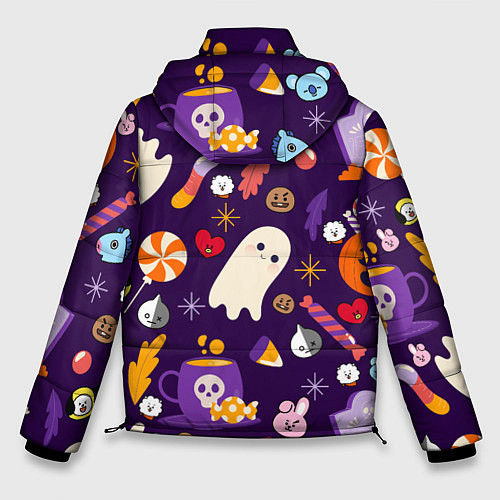 Мужская зимняя куртка HALLOWEEN BTS BT21 PATTERN БТ21 БТС ХЕЛЛОУИН / 3D-Светло-серый – фото 2