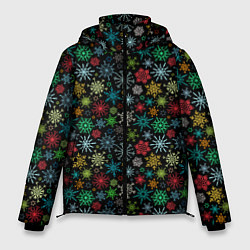 Мужская зимняя куртка Разноцветные Снежинки