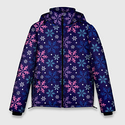Куртка зимняя мужская Ночные Снежинки, цвет: 3D-черный