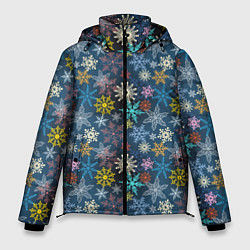 Мужская зимняя куртка Красочные Снежинки