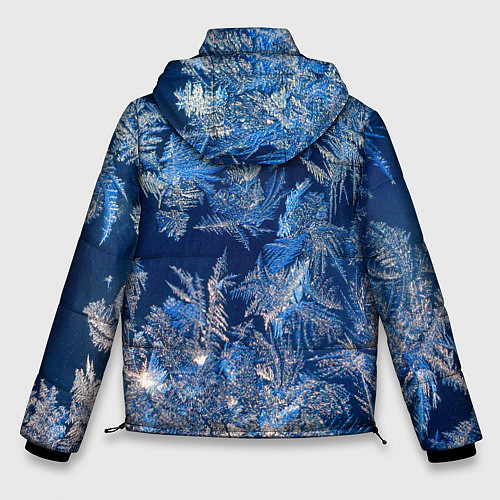 Мужская зимняя куртка Снежинки макро snowflakes macro / 3D-Светло-серый – фото 2