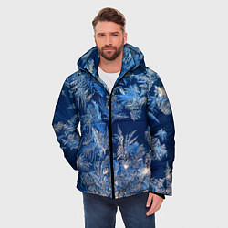 Куртка зимняя мужская Снежинки макро snowflakes macro, цвет: 3D-светло-серый — фото 2