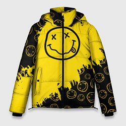 Куртка зимняя мужская Nirvana Smile Нирвана Рваный Паттерн, цвет: 3D-черный