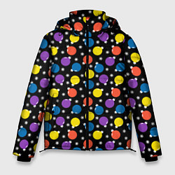 Куртка зимняя мужская Новогодние Лампочки, цвет: 3D-черный