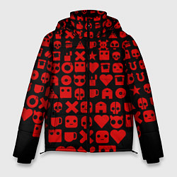 Куртка зимняя мужская Любовь, смерть и роботы пиктограммы, цвет: 3D-черный