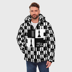 Куртка зимняя мужская Шахматы Король и королева 2022, цвет: 3D-черный — фото 2