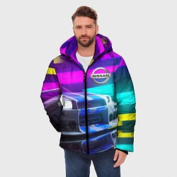 Куртка зимняя мужская NISSAN GT-R SKYLINE, цвет: 3D-светло-серый — фото 2
