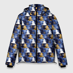 Куртка зимняя мужская Ёлочки - Снежинки, цвет: 3D-черный