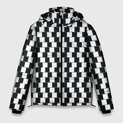 Куртка зимняя мужская Шахматная Иллюзия Искажения, цвет: 3D-светло-серый