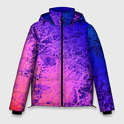 Куртка зимняя мужская Абстрактный пурпурно-синий, цвет: 3D-черный