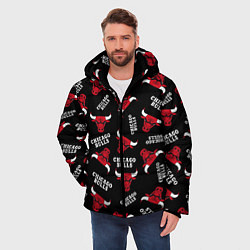 Куртка зимняя мужская CHICAGO BULLS БЫКИ УЗОР, цвет: 3D-красный — фото 2