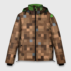 Куртка зимняя мужская ЗЕМЛЯ DIRT MINECRAFT, цвет: 3D-черный