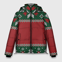 Куртка зимняя мужская Knitted Christmas Pattern, цвет: 3D-светло-серый