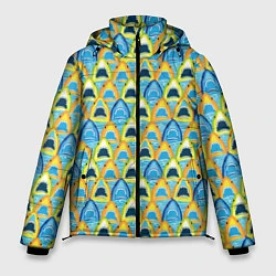 Куртка зимняя мужская Зубастые Акулы, цвет: 3D-черный