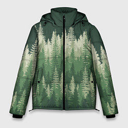 Куртка зимняя мужская Елки-палки, хвойный лес, цвет: 3D-светло-серый