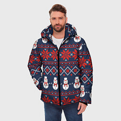 Куртка зимняя мужская Christmas Background, цвет: 3D-светло-серый — фото 2