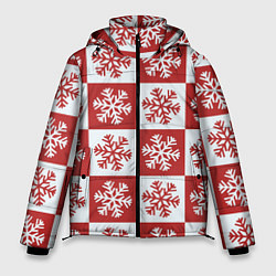 Куртка зимняя мужская Шахматные Снежинки, цвет: 3D-светло-серый