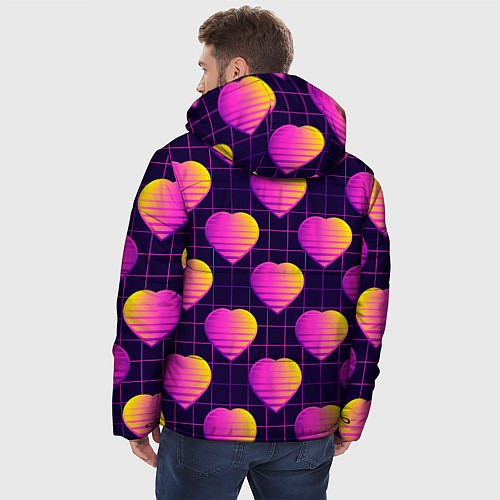 Мужская зимняя куртка Brawl Stars Лола и сердечки / 3D-Красный – фото 4
