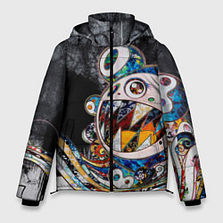 Куртка зимняя мужская Стрит-арт Такаси Мураками, цвет: 3D-светло-серый