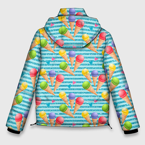 Мужская зимняя куртка Разноцветное мороженое паттерн / 3D-Светло-серый – фото 2