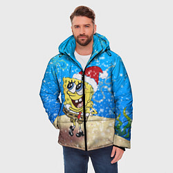 Куртка зимняя мужская НОВОГОДНИЙ ГУБКА БОБ КВАДРАТНЫЕ ШТАНЫ, цвет: 3D-светло-серый — фото 2