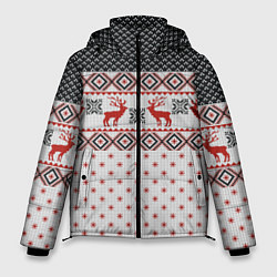Куртка зимняя мужская НОВОГОДНИЙ УЗОР, цвет: 3D-черный